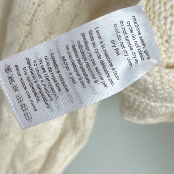 Danielle Bernstein WeWoreWhat Ivory Cable Knit Cropped Sweater - Picture 6 of 7